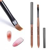 Ombre Nail Brush (Thicken), 1 PCS Nail Ombre Brush Nails Art with Sandalwood Handle, Precise Gradient & Lace Nails Painting Art Brushes Pen Acrylic Manicure Design Tools for DIY Gradient Gel Polish