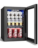 Feelfunn 24 Cans Beverage Refrigerator Cooler - Mini Fridge with Digital Temperature Control, Soda Wine Beer Drink Fridge - Small Refrigerator for Office Home Bedroom Dorm Bar, Black