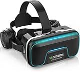 CoCerKet VR Headset with Built-in Headphones, 120° FOV & Aspherical Lenses for Smartphones - Immersive 3D Movies and Gaming Glasses
