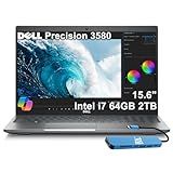 Dell Precision 3580 Mobile Workstation Laptop (15.6" FHD Touchscreen, Intel 10-Core i7-1355U, 64GB RAM, 2TB SSD) for Business, Engineer, IST HUB, 1080p IR Webcam, 2xThunderbolt 4, Wi-Fi 6E, Win 11 Pro