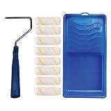 Pro Grade Mini Paint Roller Kit, 4" 1/2" Nap Roller Covers, Trim, 10 Piece
