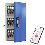 WeHere 48 Key Lock Box Wall Mount, APP Bluetooth/OTP/Wi-Fi Remote/Fixed Code/Key Unlock, Smart Key Cabinet Organizer Holder Box, Key Management for Apartment, Hotel, Office, House