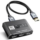 3x1 HDMI 2.1 Switch 4K 120Hz, Aluminum Alloy 8K@60Hz HDMI Switch 3 in 1 Out, avedio Links HDMI Switch Box Support 4K@120Hz, Ultra HD, 8K Hdmi Selector Switcher for Game Consoles, Fire Stick