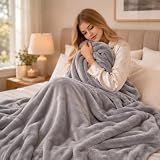 ONDAN Electric Heated Blanket Full Size 72"x84", Microplush Fast Heating for Winter Night Sleeping, 5 Heat Settings & 10 Hours Auto Off, Safe for Bedroom & Sofa Use, Machine Washable, Light Grey