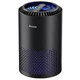 AROEVE Air Purifiers for Bedroom Home, Air Purifier For Smoke Pollen Dander Hair Smell Air Cleaner with Sleep Mode Speed Control For Bedroom Office, MK01- Black(Available for California)