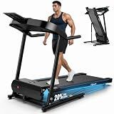Treadmill with 20% Auto Incline, FUNMILY 4.5HP Heavy Duty Treadmill for Home, 400 lb Weight Capacity Folding Running Machine, Smart Data Monitoring/Shock Absorption/Large LED Display