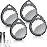 Air Tracker Tags-4 Pack, 5.3 Bluetooth Tracker Work with Apple Find My (iOS Only), 100dB Sound, Smart Tag with Keychain/Lanyard, Item Finder for Luggage/Key/Suitcase, Replaceable Battery, Black.