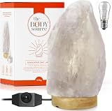 The Body Source Himalayan Salt Lamp 10-12 Inches (11-15lb) | Includes Dimmer Switch | Natural Salt Rock Lamp with Handcrafted Wooden Base & Night Light (Bulb Replacement)