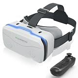 CoCerKet VR Headset for Smartphones with Bluetooth Controller, HD Aspheric Lenses with Adjustable Focus & IPD, Universal Compatible with 4.7-7 Inch Phones, Heat Dissipation Design for Extended Comfort