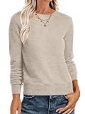 ANRABESS Sweaters for Women Long Sleeve Lightweight Crewneck Soft Basic Knit Loose Fit Pullover Top 2025 Fall Trendy Outfits Almond Medium