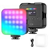 NEEWER Magnetic RGB Camera Light, 360° Full Color RGB61 Small LED Panel Video Light with 3 Cold Shoe Mounts/CRI 97+/20 Scene Modes/2500K-8500K/2000mAh Portable Recording Photography Selfie Lighting