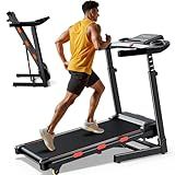 15% Auto Incline Treadmill for Home - Adjustable Height Handle, 350LBS Weight Capacity Folding Treadmills, 8.7MPH/3.5HP Quiet Heavy Duty Treadmill Running Machine with Console and Heart-Rate,Speaker