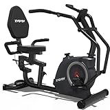 Recumbent Exercise Bike, Recumbent Stationary Bike for Home, Recumbent Bike with 400LB Weight Capacity Whisper-Quiet 16 Levels Magnetic Resistance Heart Rate Handle and Multi-Function LCD Comfortable Seat (Black)