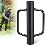 Fence Post Driver, 17 Inch Post Driver with Handle, 2.7 inch Inner Diameter Hand Post Pounder, 12LB Heavy Duty Black Iron T Post Pole Pounder Hand Post Rammer for U Fence Post Wooden Post