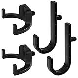 4pcs Storage Shed Hooks for Suncast, Black J and U Tool Hangers Compatible with Suncast/Craftsman Shed Tool Hooks Storage Shed Shelves Accessories