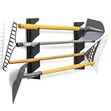 CZWL&HG Heavy-Duty Garden Tool Organizer Wall Mount – Garage Wall Storage Rack for Shovels, Rakes & Long-Handled Tools – Solid Steel, Holds 250 lbs