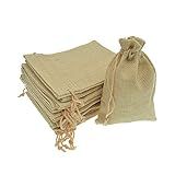 Bezall 20Pcs Burlap Bags with Drawstring, Small Linen Gift Bags Jewelry Pouches Sacks for Christmas, Wedding Favor, Party, DIY Crafts (Flaxen, 3.9 x 5.5 inch)