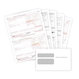 Blue Summit W2 Forms 2025 with Envelopes, 6 Part W-2 Tax Forms 2025, 50 Employee Kit of Laser Forms with 3 W3s, Compatible with QuickBooks and Accounting Software, 50 Self Seal Envelopes Included