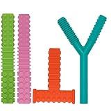 Sensory Chew Toys for Autistic Children, 4 Pack Silicone Chew Tube Teething Sticks Toys for Autism, ADHD, SPD, Chewies with Special Needs, Oral Motor Chewy Tool for Sensory Kids Chewer.