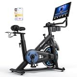 MERACH Exercise Bike with Screen, 21.5” HD Display, Magnetic Resistance