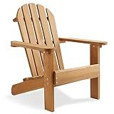 Casafield Children's Adirondack Chair, Cedar Wood Outdoor Kid's Chairs for Patio, Deck, Lawn and Garden, Partially Pre-Assembled - Natural