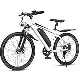 Loeook Electric Bike for Adults, 26" Ebike with 1000W Peak Motor, 20MPH 50Miles Electric Mountain Bike with 48V Removable Battery, 7-Speed, Front Suspension, LCD Display, UL 2849 Certified