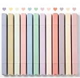 konket 12Pcs Aesthetic Cute Highlighters Bible Pastel Highlighters and Pens no bleed Assorted Colors Double-ended design for Office journaling supplies