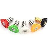 Tool Daily Pressure Washer Spray Nozzle Tips Multiple Degrees, 1/4 inch 5-Pack (2.5 GPM)