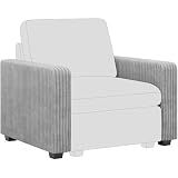 Belffin Armrest for Modular Sectional Sofa Modular Couch Armrest Part for Corduroy Sectional Couch Grey