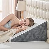 Yojoker Wedge Pillow for Sleeping - 12 Inch Bed Wedge for Headboard Triangle Pillow, Memory Foam Wedges for Acid Reflux, GERD, Snoring, Post Surgery Back Pain Relief, Leg Elevation, Washable Cover