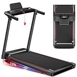 Treadmill with Incline 3-in-1 Portable Treadmills for Home Small, Incline Walking Pad Treadmill with Handle Bar, Walking Pad Foldable with 3.0HP Quiet Brushless, LED Dispay, 300LBS Capacity Black