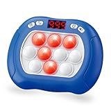 Intoypad Pop Game Light Up Fidget Toy for Kids, 6 Modes LED Screen Quick Push Games Controller Electric Fidget Popper Game Bubble Road Trip Activities Car Games Birthday Gifts Toys for Kids Boys Blue