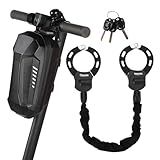 TOKCKYBL Heavy Duty Electric Scooter Lock with Scooter Bag - 6mm Anti-Theft Chain Lock, 94cm Weatherproof Security for E-Scooters, E-Bikes, Motorcycles