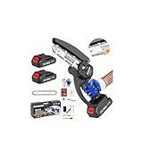 6-Inch Mini Chainsaw, Lightweight Portable (Only 2.6 lbs), Includes 2 Batteries – for Tree Trimming and Wood Cutting.The Best Gift for Fathers, Husbands, Friends, and Garden Lovers