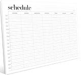 Weekly Schedule Pad, Tear Off Undated Weekly Planner Notepad, A4 Size (8,3" X 11,7"), Premium Thick Paper with Cardboard Back Support, Desk Planner by Hadigu