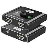 Displayport Switch 2-in-1-out, 8K@60Hz, 4K@120Hz, Resolution DP 1.4 DisplayPort Switcher Selector Box, DSC Support, Display Port Switcher Compatible with PC, Laptop, Monitor, Gaming, TV, NVIDIA, AMD