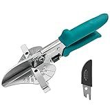 O’Shine Miter Shears for Angular Cutting Molding Crafting,Shoe Molding Cutter Tool,45-135 Degree Multi Angle Trim Cutter Hand Tool for Soft Wood PVC, an Extra Blade with Sheath Included