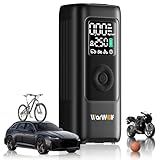 WARWOLF 160PSI Tire Inflator Portable Air Compressor - Electric Air Pump for Car Tires: SUV, Light Truck, Motorcycle, Bike, with Auto Shut-Off, Digital Gauge, 12V Car Adapter, LED Light