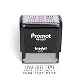 Promot Self Inking Custom Stamp - Up to 4 Lines of Personalized Text, Customized Address Stamp with Easy to Change Ink Cartridge (Medium)