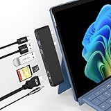 Surface Pro 11/10/9 Accessories Docking Station & Adapter - 7-in-1 USB-C Hub for Dual Monitor, with 4K HDMI, USB C Thunderbolt 4 (8K@30Hz/40Gbps/100W PD), 2 USB 3.0, SD/TF Card Reader & 3.5mm Audio
