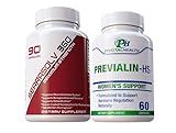 Serrraolv 360: Extra Strength Fibriod Package - Dissolve Fibroids Quickly (Serrasolv 360 90 Cap & Previalin 60 Cap) Also Helps with Bloating, Discomfort and Balancing Hormones