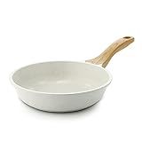 SENSARTE Nonstick Ceramic Frying Pan Skillet, 8-Inch Omelet Pan, Healthy Non Toxic Chef Pan, Induction Compatible Egg Pan with Heat Resistant Handle, PFAS-Free, White