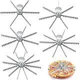 Hushee 5 Pcs Pie and Cake Marker Aluminum Alloy Guideline and Portion Divider Cake Cutter Cut Silver Pie Slice Cutter Baking Tools Kitchen Accessories Cook Supplies for Pizza (6,7,8,10,12 Cut)