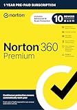 Norton 360 Premium, Antivirus software for 10 Devices with Auto-Renewal – Includes Advanced AI Scam Protection, VPN, Dark Web Monitoring & PC Cloud Backup [Key Card]