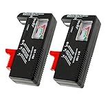 Pgzsy 2 Pack Battery Tester, Universal Battery Checker for AA / AAA / C / D / 9V / 1.5V Button Cell Batteries
