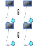 Vovamo Solar Pool Lights,Underwater IP68 Pool Lights with Remote Control,1800mAh Solar Powered Panel with Brighten 48LM, Color Changing for Above Ground Pools/Inground Pools-4 Pack-Blue