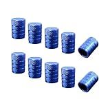 Ziciner 10 PCS Car Tire Valve Stem Caps, Anodized Aluminum Wheel Stem Covers, Corrosion Resistant Car Tire Air Caps, Vehicle Exterior Accessories for Car, Truck, Motorcycle, Bike (Blue-10 PCS)