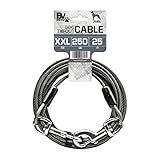 BV Dog Tie Out Cable 25 Feet - Heavy Duty Dog Lead Up to 250 Pounds - Reflective & Rust-Free with Quick Release Swivel Clips & 360° Rotating Clasp - Tangle-Free Dogs Runner for Yard (Grey, Single)