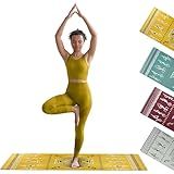 Zaveur Dancing Ladies Suede Yoga Mat - 27" W x 72" L Meditation Mat with Premium Soft Suede Front - Non Slip Exercise Mat with Rubber Back for Home Workout - Portable Exercise Travel Mats (Yellow)