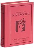 WS Game Company Scattergories Vintage Bookshelf Edition Linen Fabric-Wrapped Book Case with Integrated Storage & 1988 Retro Graphics - Classic Board Game for Family Night, 2-4 Players, Ages 12+